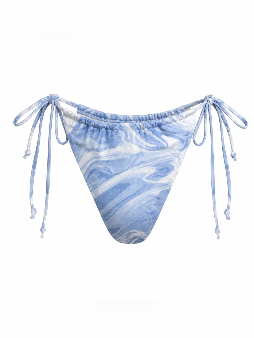 Naked Wardrobe Brazilian Tie-Side Marble Print Bikini Bottom Small